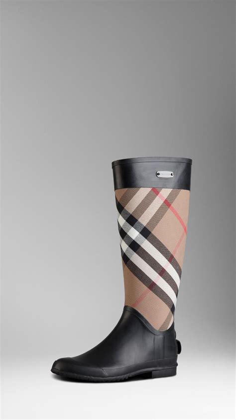 burberry leather knee high boots|Burberry tall rain boots sale.